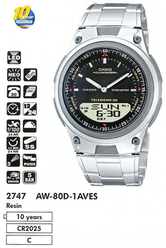 Часы наручные CASIO AW-80D-1A   фото 2