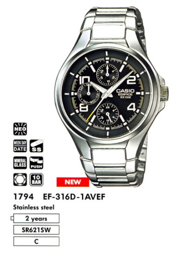 Часы наручные CASIO EF-316D-1A  фото 3