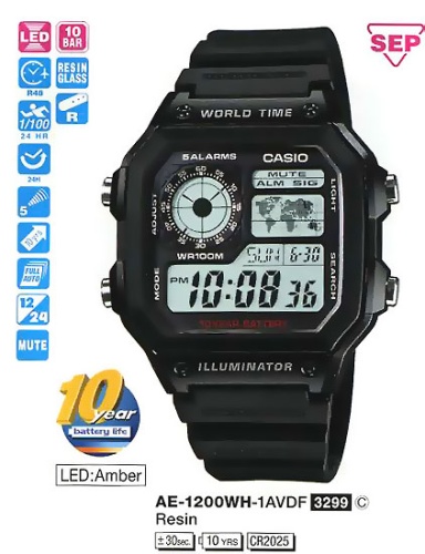 Часы наручные CASIO AE-1200WH-1A фото 4