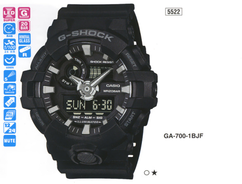 Часы наручные CASIO GA 700 1B фото 3