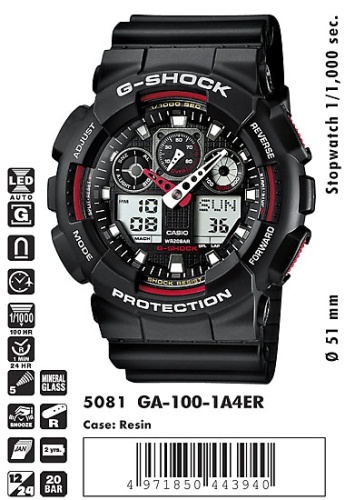 Часы наручные CASIO GA 100 1A4   фото 4