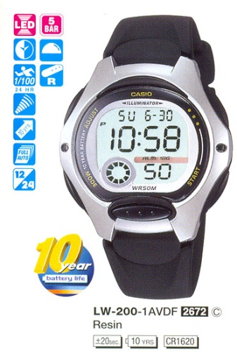 Часы наручные CASIO LW 200 1A   фото 2