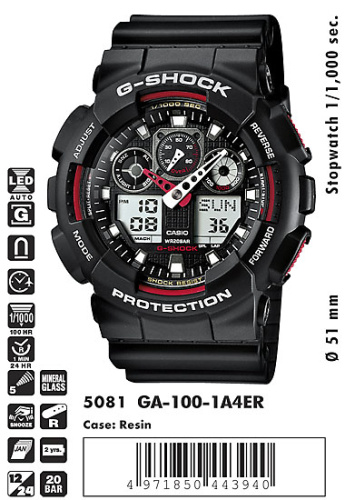 Часы наручные CASIO GA-100-1A4   фото 4