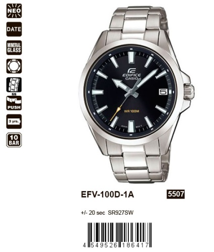 Часы наручные CASIO EFV-100D-1A фото 2