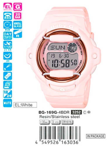 Часы наручные CASIO BG 169G 4B фото 4