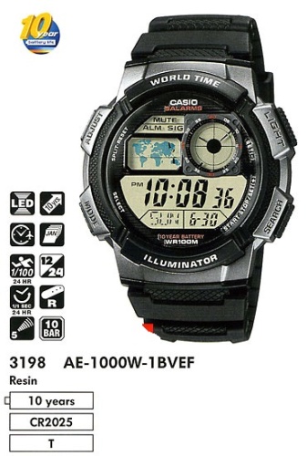 Часы наручные CASIO AE-1000W-1B фото 4