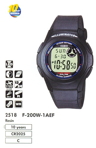 Часы наручные CASIO F-200W-1A фото 2