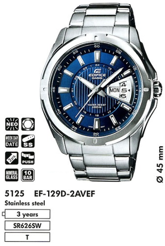 Часы наручные CASIO EF 129D 2A   фото 2